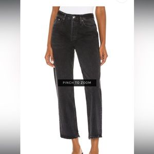 AGOLDE Lana Crop Midrise in Rhyme (washed black) in size 28 NWT